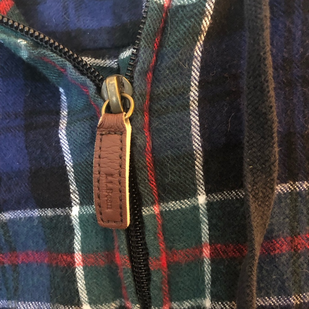 RARE L.L. Bean Hooded Full Zip unlined Flannel - Picture 3 of 5
